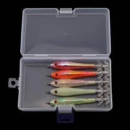 5 peças Iscas de pesca de anzol de lula, iscas de camarão, camarão, anzóis de lula de aço inoxidável para polvo, choco, água salgada