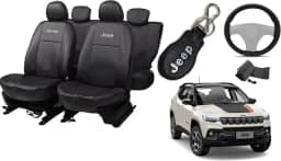 Capa de couro para o banco jepp compass 2018-2024 proteção impermeável