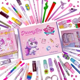 Kit de Papelaria Fofa Kawaii Kit 15 Itens Com Caixa de Presente Exclusiva Planeta Kawaii, Presente para Menina, Adolescente, Mulher, Criativo, Papelaria Infantil, Volta às Aulas