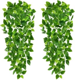 Plantas artificiais pendentes de 1 m CEWOR, 2 unidades de hera, para parede, casa, quarto, pátio, interior, exterior, prateleira de casa, decoração de escritório (sem as cestas)