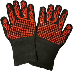 Kit 2 Luvas Térmicas para Forno Protege Mãos Punho Suporta alta temperatura Luva De Churrasqueiro Até 600ºC De 10 a 15 Segundos 31 cm (2)