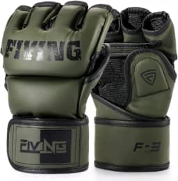 FIVING Luvas MMA para homens e mulheres, luvas de boxe para saco de pancadas, treinamento, Muay Thai, MMA, luvas de bolsa de artes marciais, luvas de kickboxing com palmas abertas
