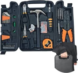 Kit de Ferramentas com 129 Peças, Maleta Profissional com Alicates, Chaves e Acessórios