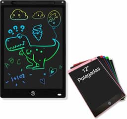 Lousa Mágica Digital Infantil 12" Polegadas Multicolorido Tablet Infantil Lcd Para Escrever e Desenhar (Preto)