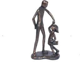 Presentes de pai de filha, pai, filha, estatueta dançante, presentes de aniversário para pai, filha, imitação de escultura de ferro para o dia dos pais, presentes de aniversário de Natal para pai,