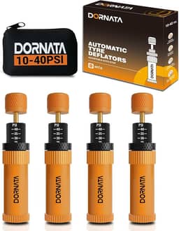 Deflator de pneu ajustável Auto-Stop (10-40 PSI) Acessórios Offroad Kit de haste de válvula 4 x 4 Pneus Air Down Tool para caminhão, picape, motocicleta, Jeep etc. (Laranja)