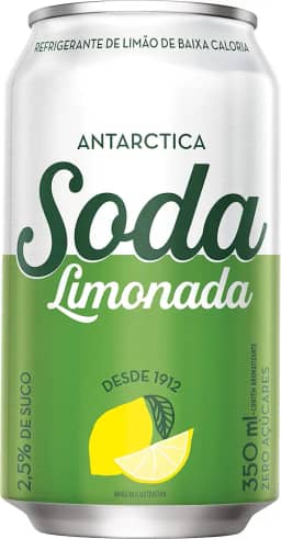 Soda Limonada Antarctica - Refrigerante, zero açúcar, Lata 350ML