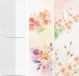 60 marcadores de página em aquarela, 63,5 kg/300 GSM, cartões de papel aquarela para pintura, projetos faça-você-mesmo (4,8 x 15 cm)