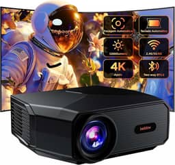 Bettdow Projetor 4k 8k 12000 Lumens Hd 1080p Compatível Completo De Android 9, Smart Projetores Retroprojetor Portatil 350 ANSI WiFi 6 BT5.0, Auto Correção Trapezoidal, Foco Automático