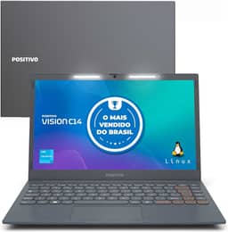 Notebook Positivo Vision C14 Lumina BAR Celeron, 8GB 128GB eMMC, Tela 14 Polegadas HD Antirreflexo, Linux, Tecla Link - Cinza
