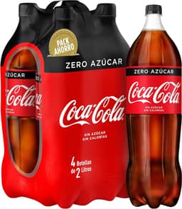 COCA COLA zero pack 4 garrafas 2 lt