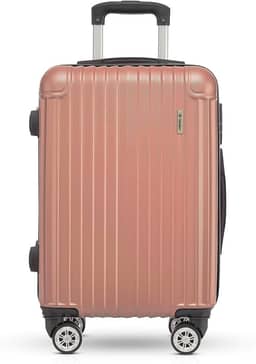 Mala de Viagem Holysun, Rígida, 4 Rodas Giratórias (Rosa, Pequeno)