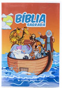 Bíblia Infantil para evangelismo com adesivos | SBB | Capa brochura ilustrada, arca: Nova Almeida Atualizada (NAA)