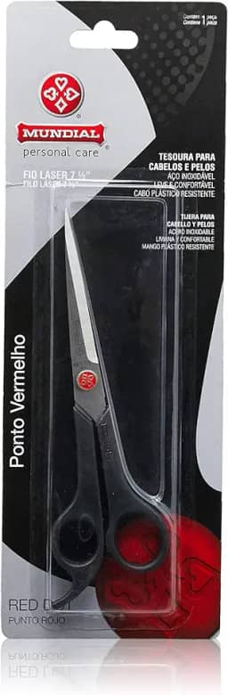 Mundial S/A Tesoura Cabelo Laser 7'' Pv Preto