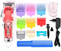 NG-407 NG327 NG320 NG108 NG408 estilo transparente com suporte de carga profissional recarregável clipper cord & aparador cabelo sem fio vermelho 100V/240V 2024 w-mark 6500rpm 2600mah