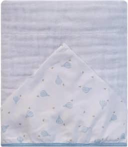 Toalha de Banho Bebê Soft com Capuz Central Estampado 80x80cm Algodão 100% Qualidade Premium Conforto e Maciez para Recém-Nascido (Azul)