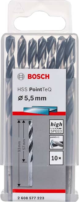 Bosch Brocas Metal Aço Rápido HSS-PointTeQ 5,5mm