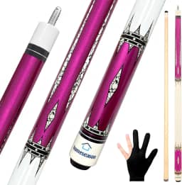 Taco de sinuca Pool Cues 144.8 cm com ponta de couro de fibra de 13 mm 567 g, 4 cores para iniciantes, comerciais e entretenimento doméstico