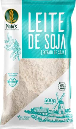 Natu's, Leite de Soja (Extrato de Soja), Vegano, Sabor Original, 500 Gramas