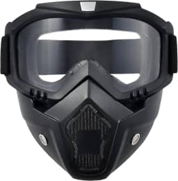 PLOOTA Máscara De Paintball, Capacete Motocicleta, Óculos Pilotagem Com Facial Removível, Filtro Bucal Quente À Prova Neblina Alça Ajustável Antiderrapante, Bala Vintage Para Luta Motocross