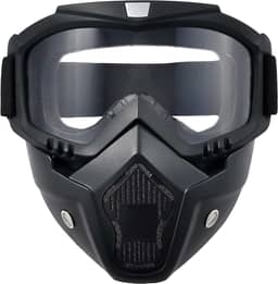 Máscara De Paintball, Capacete Motocicleta, Óculos Pilotagem Com Facial Removível, Filtro Bucal Quente À Prova Neblina Alça Ajustável Antiderrapante, Bala Vintage Para Luta Motocross