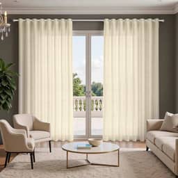 Cortina Gaze Linho Com Forro Microfibra 4,00x2,30 Para Varão (Bege)