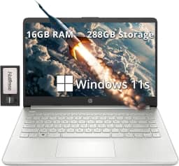 HP Stream Laptop BrightView HD de 14 polegadas, Intel Pentium Silver N5030, 16 GB de RAM, armazenamento de 288 GB (SSD de 128 GB + conjunto de estação de ancoragem de 160 GB), gráficos Intel UHD,