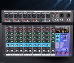 mesa de som，teyun/vedo A12 12 canais digital/número profissional portátil com reverb bluetooth usb interface audio/áudio mixer