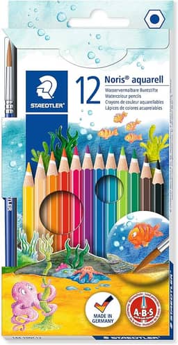 Lápis de Cor Aquarelável, Staedtler, Noris, 144 10NC1212, 12 Cores