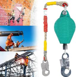 Trava-quedas de proteção contra quedas com linha de vida auto-retrátil, equipamento pessoal de proteção contra quedas para escalada e andaimes, sistema de freio duplo, carga: 150 kg, alto fa