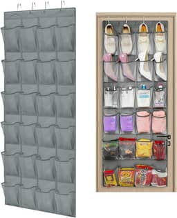 Sapateira de Porta, Sapateira Organizadora de Porta, Organizador de Sapatos, Transparente Pendurável, Sapateira Vertical (Cinza Escuro)