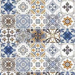Papel de Parede Adesivo Lavável Para Cozinha Banheiro Azulejo Diversos Modelos Rolo 1m Azulejo:AJ006