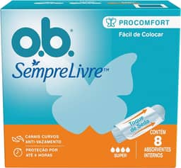 o.b. Absorvente Interno Médio Super O.B. 8 Unidades Multicor