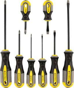 EDA Chaves De Fenda E Phillips Cromo Vanádio Eda Prateado Preto Amarelo/ Cinza 8 Peças