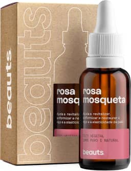 Óleo de Rosa Mosqueta Pura - Clareador, Hidratante e Antioxidante - Para Manchas, Rugas, Estrias e Melhor Elasticidade - Uso Facial, Oleo Corporal e Cabelos - 100% Puro Natural Vegano - 30 mL Beauts