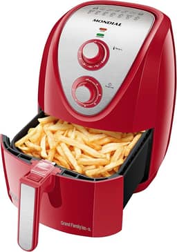 MONDIAL Fritadeira Sem Óleo Air Fryer 5L, Vermelho/Inox, 1900W, 220V - AFN-50-RI