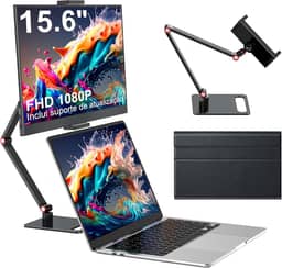 Monitor portátil com suporte 15.6 "-Laptop Extender de tela 1080P FHD para USB C hdmi Display de tela portátil Vesa compatível para Windows Mac/Android/Switch / PS5