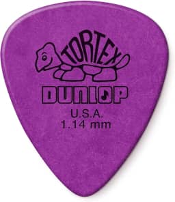 Palheta de guitarra Dunlop Tortex Standard – de 1,14 mm, roxo, pacote com 12