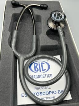 Estetoscópio Bic Eternity III Cinza Grafite ES1528 - Excelente Ausculta - Garantia de 5 anos