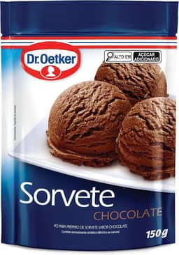 Dr. Oetker Sorvete Sabor Chocolate, Pó para Preparo de Sobremesa, Consistência Cremosa e Sabor Delicioso, 150g