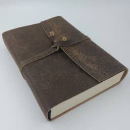 Diários de Viagem em Couro Caderno Grande 200 Folhas (Marrom Ferrugem)