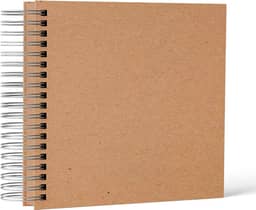 Caderno Scrapbook - Kraft - 20 Folhas - 20x20cm - Bege - Sem Pauta - Folhas Grossas - Album de Fotos - Album de fotos artesanal - Scrapbook colagem de fotos - scrapbook para presente