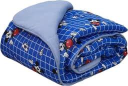 Edredom Estampado 1 Peça Portallar Disney Hey Mickey/Azul Jeans Solteiro