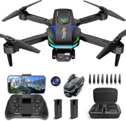 Drone com câmeras duplas FHD 1080P para iniciantes, adultos e crianças, WiFi FPV, menos de 249 g, lente ajustável de absorção de choque de 90°, voo de 26 minutos, modo headless, retenção de altitude