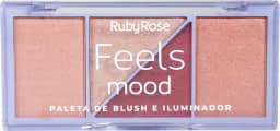 Paleta De Blush e Iluminador Feels Mood HB75291 Ruby Rose