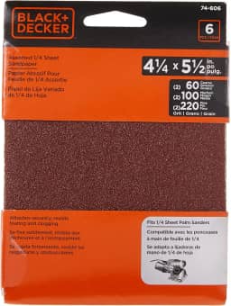 BLACK+DECKER Variedade de lixas, folha de 6 mm, pacote com 6 (74-606)