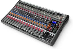 VDA216L Mixer Profissional 16 Canais para Shows ao Vivo, Karaokê - USB/Bluetooth, Efeito de Reverb, Saída de Monitoração, Controle de Som de Estúdio e Palco (Alimentação 110V/220V)
