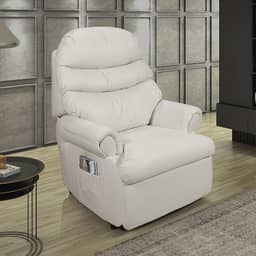 Poltrona do Papai Reclinável Cadeira Corano Soft Vovô (GELO)