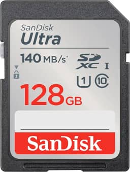 SanDisk Cartão de memória Ultra SDXC UHS-I de 128 GB - até 140 MB/s, C10, U1, Full HD, cartão SD - SDSDUNB-128G-GN6IN