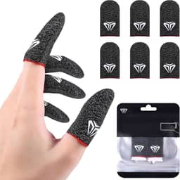 Kit 6 pçs Luva De Dedo Gamer Linha Pro Fibra de Prata 2025 linha Profissional Pra Jogar Jogos Semi Pro Para Jogar COD Mobilie Beehive Wasp, anti suor, Premium, luva v8